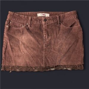 YMI Jeans USA vintage brown corduroy mini skirt